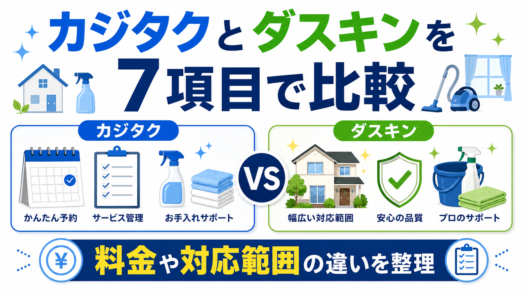 カジタクとダスキンを7項目で比較